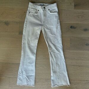 White Zara cropped flare jeans